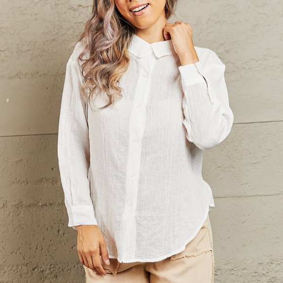 Petal Dew Take Me Out Lightweight Button Down Top - Picture 3 of 6